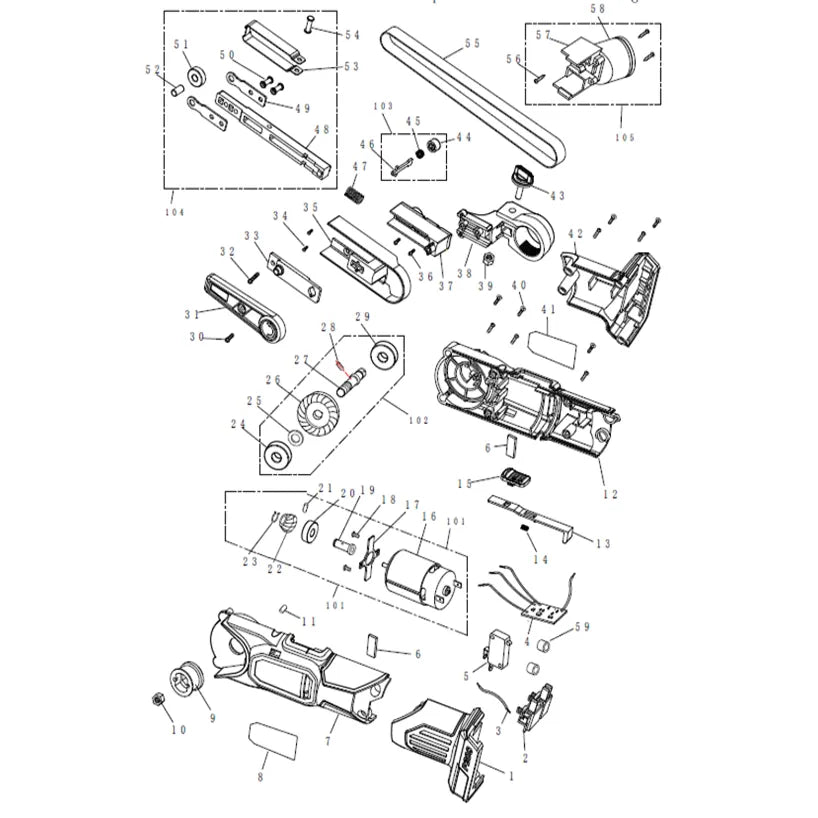 Belt Sander Mini Cordless 20𝑉 WADFOW-Tool Only-