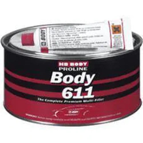 Body Filler 611 HB-1kg+20g Paste-Grey-