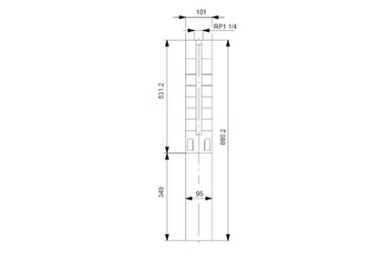 Borehole Motor 4" 230𝑉 + Wet End SP Grundfos-SP 3A-18 1.1𝑘𝑊/3𝑚³ℓ𝑝𝒉/𝐻80𝑚/-