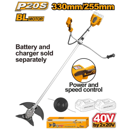 Brushcutter Cordless 2x𝑃20ˢ iNGCO-Tool Only-