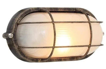 Bulkhead Oval Aluminium+Gridⓓ-Black/Gold