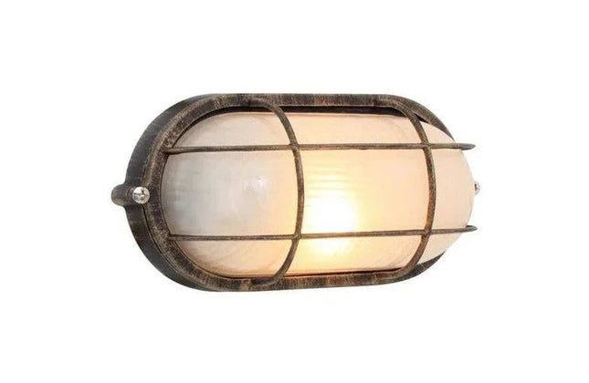 Bulkhead Oval Aluminium+Gridⓓ-Black/Gold