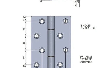 Butt Hinge Aluminium-100x75mm-pair-