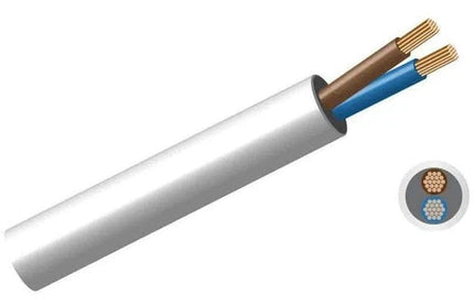 Cable Cabtyre 2-Core 𝑝/𝑚eter »-0.5𝑚𝑚²-White