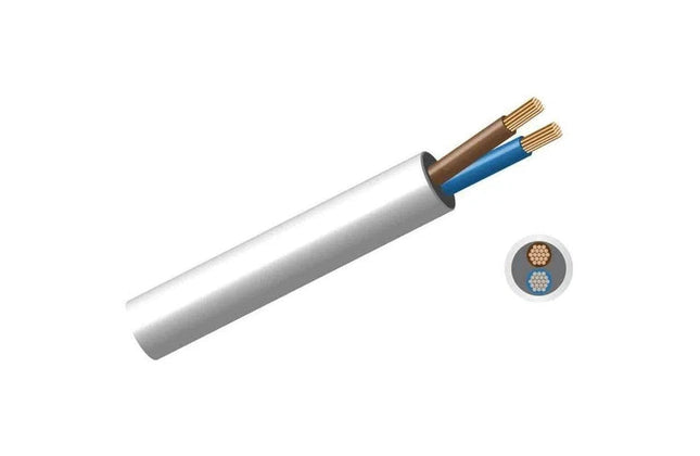 Cable Cabtyre 2-Core 𝑝/𝑚eter »-0.5𝑚𝑚²-White