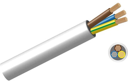 Cable Cabtyre 3-Core »-1.0𝑚𝑚²-White-𝑝/𝑚eter