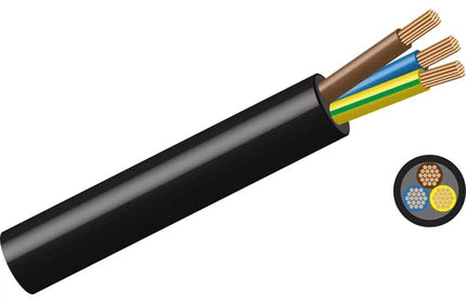 Cable Cabtyre 3-Core »-1.5𝑚𝑚²-Black-𝑝/𝑚eter