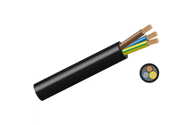 Cable Cabtyre 3-Core »-1.5𝑚𝑚²-Black-𝑝/𝑚eter