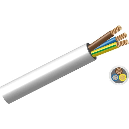 Cable Cabtyre 3-Core »-1.0𝑚𝑚²-White-𝑝/𝑚eter
