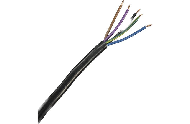 Cable Cabtyre 5-Core Trailer »-0.75𝑚𝑚²-Black-𝑝/𝑚eter
