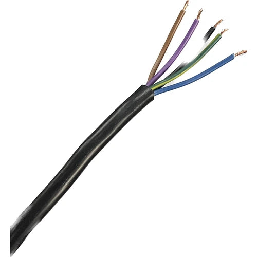 Cable Cabtyre 5-Core Trailer »-0.75𝑚𝑚²-Black-𝑝/𝑚eter