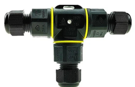 Cable Connector T Junction IP68 3Core-0.5𝑚𝑚² - 2.5𝑚𝑚² (Yellow)