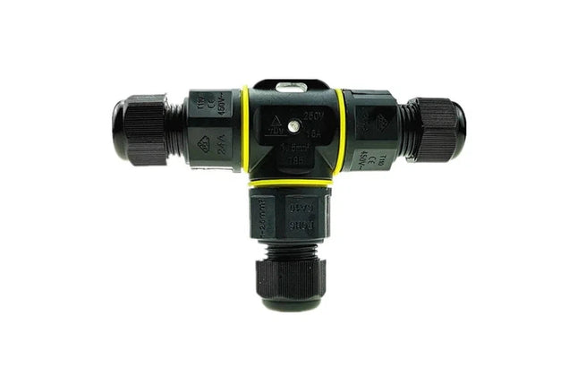 Cable Connector T Junction IP68 3Core-0.5𝑚𝑚² - 2.5𝑚𝑚² (Yellow)