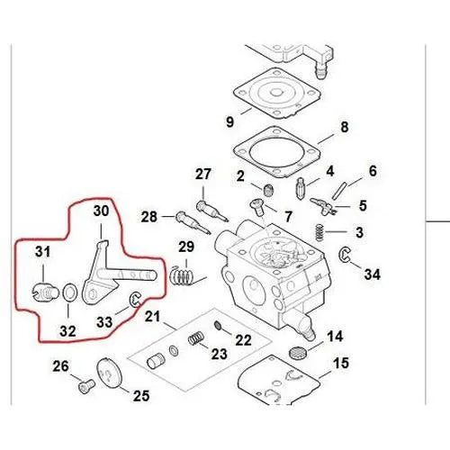 Carburettor for FS38 4140 STIHL-4140/31 (for hook cable)-