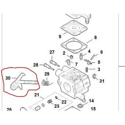 Carburettor for FS38 4140 STIHL-4140/34 (for stop cable)-