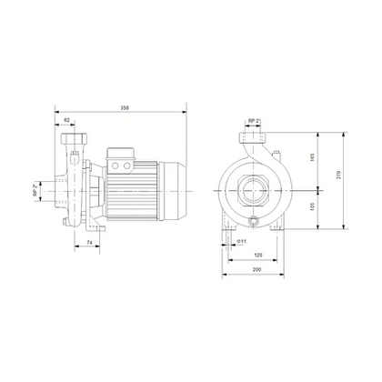 Centrifugal Pump 400𝑉 NS Grundfos-30-18 1.85𝑘𝑊/30𝑚³ℓ𝑝𝒉/𝐻18𝑚-