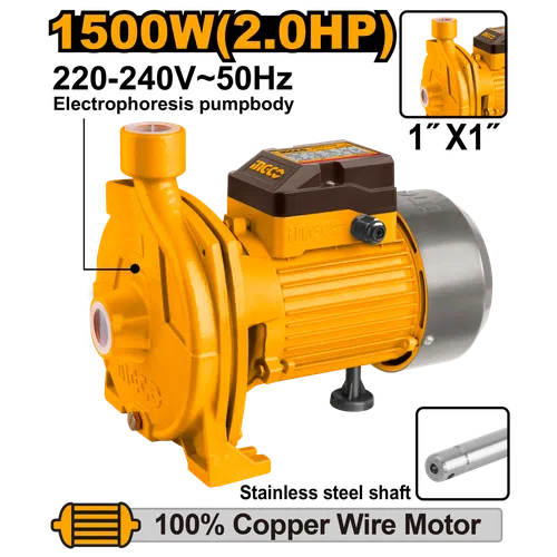 Centrifugal Pump Single Impeller 230𝑉 iNGCO-0.75𝑘𝑊/4.2𝑚³ℓ𝑝𝒉/𝐻23𝑚+ Controller-
