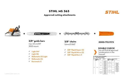 Chainsaw 2T 3.5𝑘𝑊 MS363 STIHL-+37𝑐𝑚3️⃣56𝐷𝐿 BAR&CHN-