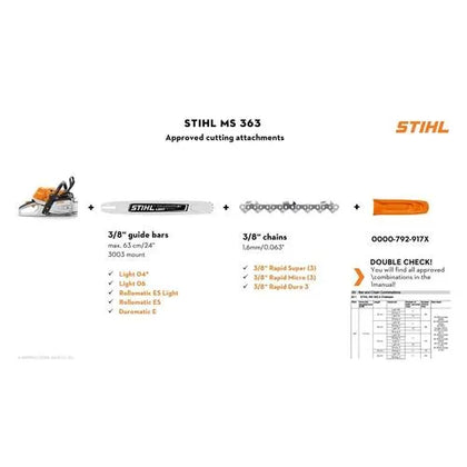 Chainsaw 2T 3.5𝑘𝑊 MS363 STIHL-+37𝑐𝑚3️⃣56𝐷𝐿 BAR&CHN-