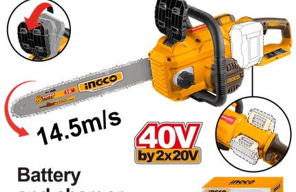Chainsaw Cordless 2x𝑃20ˢ iNGCO-40𝑐𝑚/🟡61PMM3-56𝐷𝐿-Tool Only-