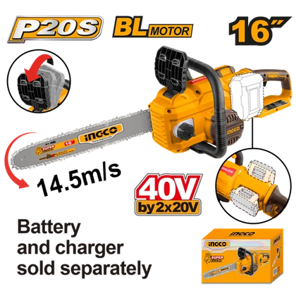 Chainsaw Cordless 2x𝑃20ˢ iNGCO-40𝑐𝑚/🟡61PMM3-56𝐷𝐿-Tool Only-