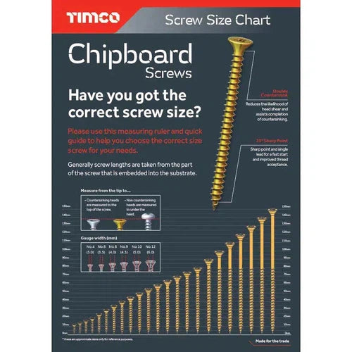 Chipboard Screw Pozi(PZ) Head (Sold by Weight)-#6/3.5x16𝑚𝑚(±1402/𝐾𝑔)-𝑝/𝑔-