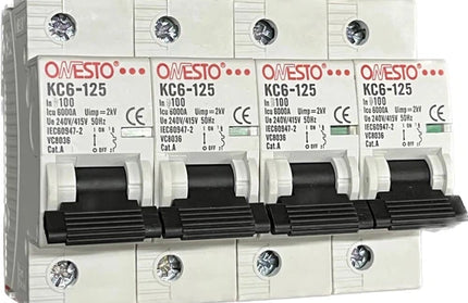 Circuit Breaker MCB DIN Onesto-4𝑃ole-80𝐴 6𝑘𝐴