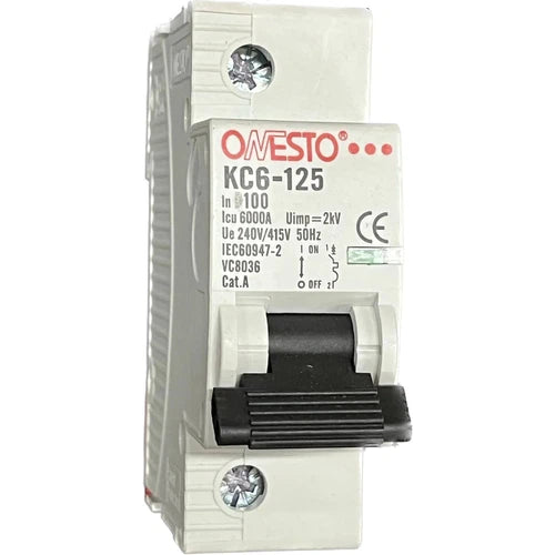 Circuit Breaker MCB DIN Onesto-Onesto-100𝐴 1𝑃 6𝑘𝐴-diyshop.co.za