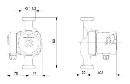 Circulator Pump Hot Water UPS Grundfos »-24-40/35𝑊/1.6𝑚³ℓ𝑝𝒉/𝐻2𝑚-