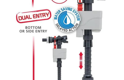 Cistern Bottom & Side Inlet Valve Doblo Wirquinⓓ-15mm-