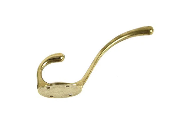 Coat & Hat Hook Brass Plated-127mm #398