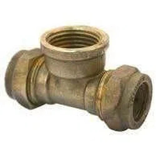 Compression Brass Tee Female-Conex Fittings-Private Label Plumbing-15x15x1/2"-diyshop.co.za