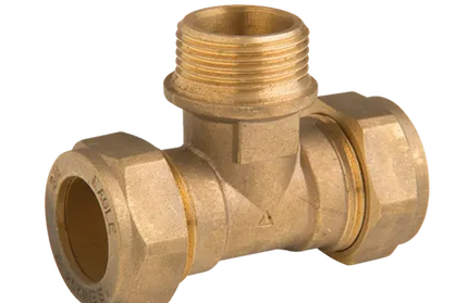 Compression Brass Tee Male-15x15x1/2"