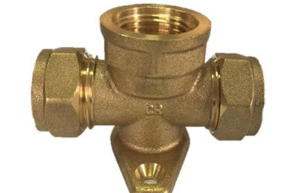 Compression Brass Tee Wallplate-15x1/2"