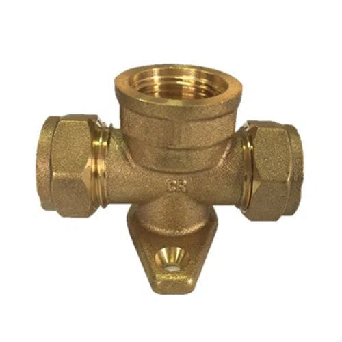 Compression Brass Tee Wallplate