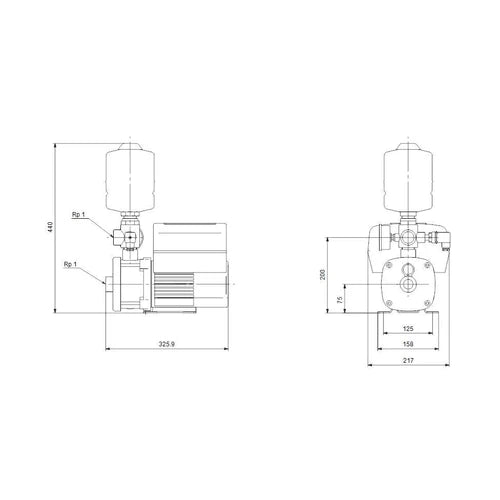Constant Pressure VSD Pump CMBE Grundfos-1-44/0.55𝑘𝑊/2.4𝑚³ℓ𝑝𝒉/𝐻28.7𝑚-