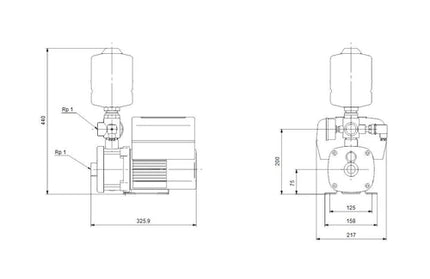 Constant Pressure VSD Pump CMBE Grundfos-1-44/0.55𝑘𝑊/2.4𝑚³ℓ𝑝𝒉/𝐻28.7𝑚-