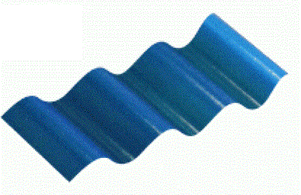 Corrugated Sheet Polycarbonate-Blue-𝐿3.6𝑚 x 𝑊860x𝑇0.8𝑚𝑚