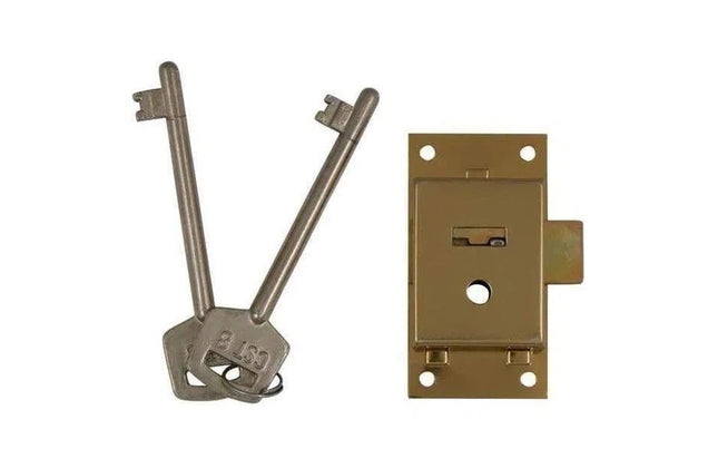 Cupboard Lock Brass Plated-64mm