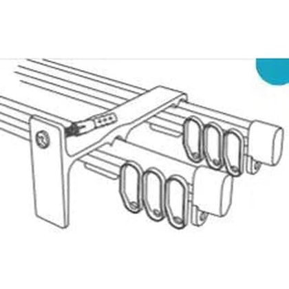 Curtain Rail Double 'C' Track eCono-𝐿1.5𝑚-White-