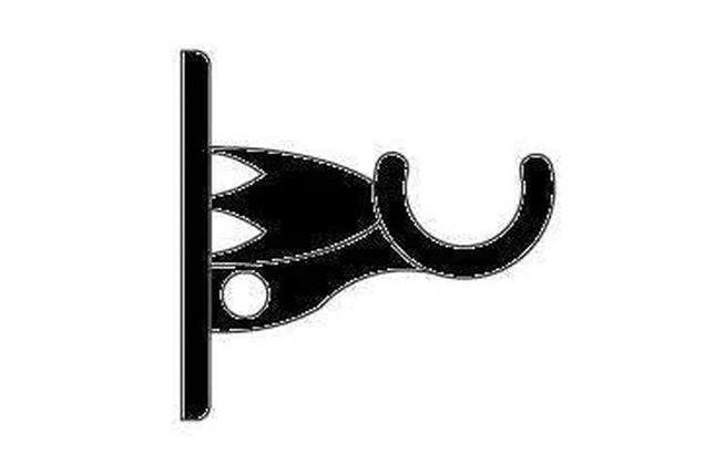Curtain Rod Bracket Poly-Matt Black-Pair-25mm
