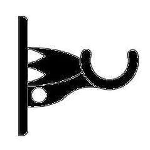 Curtain Rod Bracket Poly-Matt Black-Pair-25mm