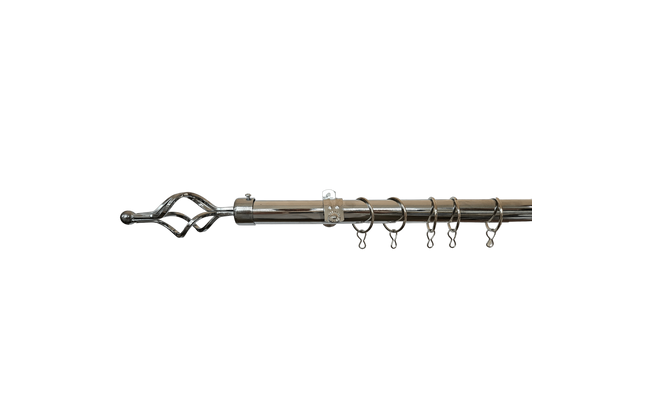 Curtain Rod Complete Telescopic Spiral SwissDecor-Single 1-2𝑚-Chrome