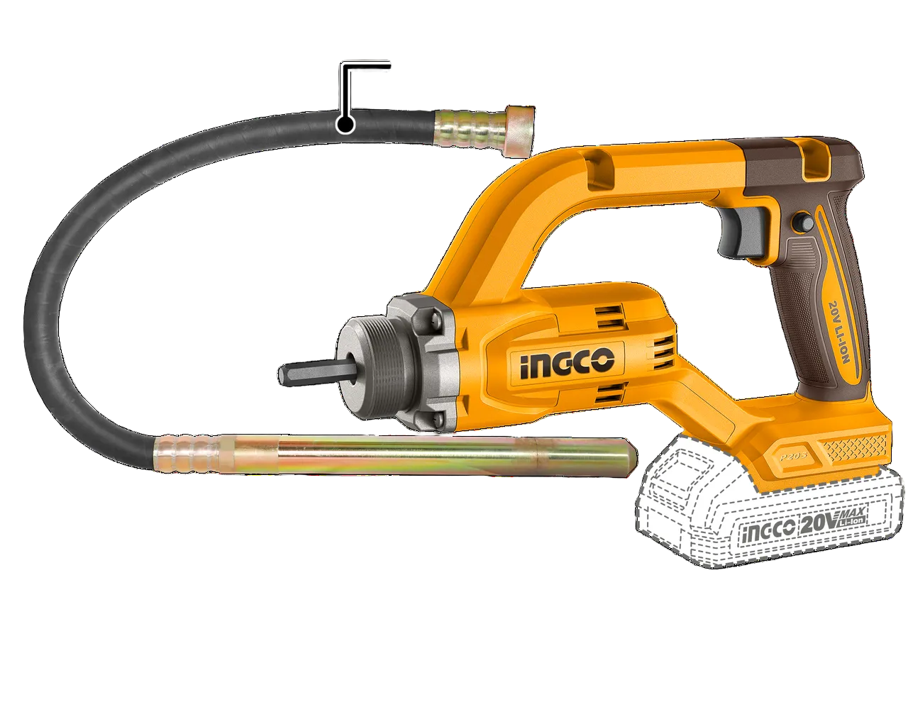 Concrete Vibrator Cordless 𝑃20ˢ iNGCO