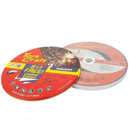 Disc Cutting Steel Industrial Slim Tork Craft-Cutting Disc-Tork Craft-⌀230 x 𝙩1.0mm-6 Pack-diyshop.co.za