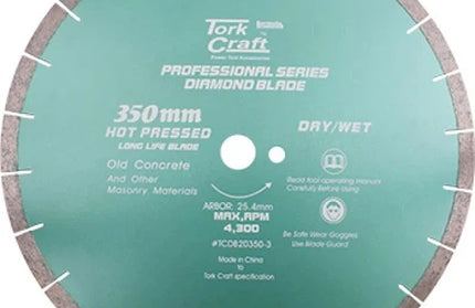 Cutting Wheel Diamond Concrete Tork Craft-350x25.4mm