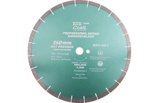 Cutting Wheel Diamond Concrete Tork Craft-350x25.4mm