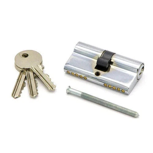 Cylinder Euro Profile Econo-Locksets-Archies Hardware-Chrome Plated-diyshop.co.za