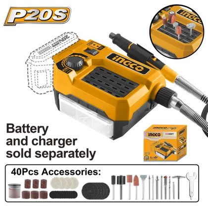 Die Grinder Cordless 𝑃20ˢ iNGCO-Tool Only-