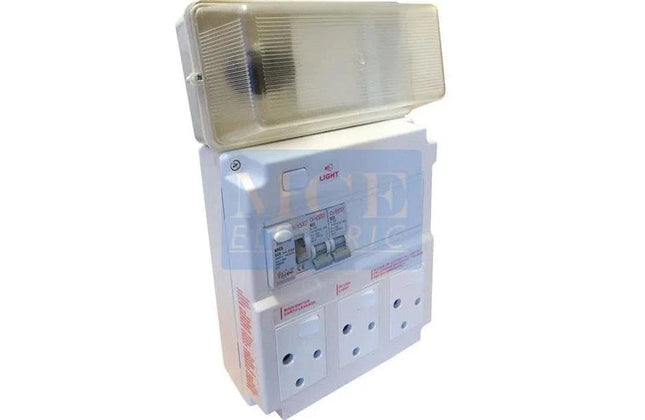 Distribution Board Ready DIN+ Bulk Head-2x 3pin+2x ZA Socket